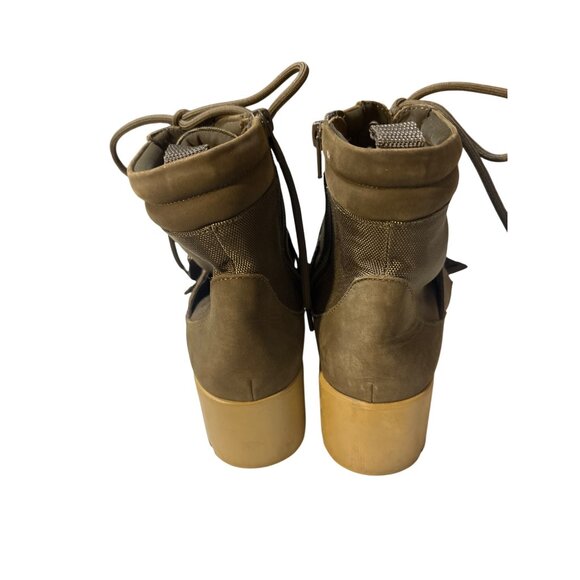 Steve Madden Womens Khaki Combat-Style Boots With Lug Soles & Lace-Up Closure Si - Picture 4 of 7